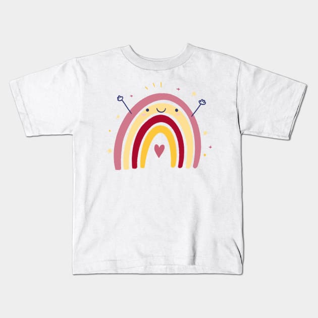 Happy rainbow Kids T-Shirt by AA